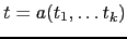 $ t = a(t_1, \ldots t_k)$